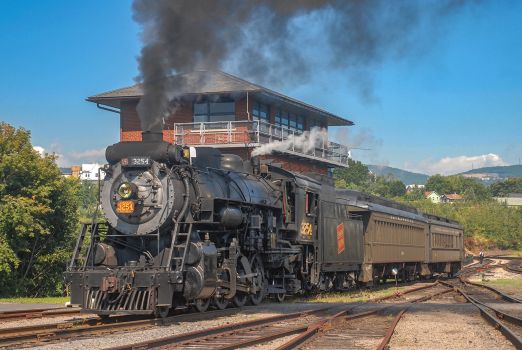 CN 3254 out in the afternoon sun at Steamtown stretching her legs.