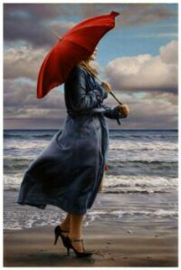 Red Umbrella - by Paul Kelley, Canadian Artist