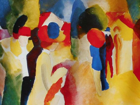 With yellow jacket ~ August Macke (m)