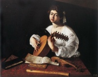 Mario Minniti  serving as a model for Caravaggio's The Lute Player