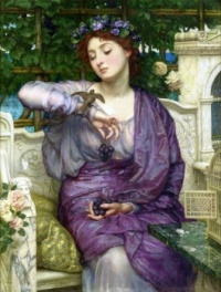 Edward John Poynter (British, 1836–1919) - Lesbia and her Sparrow, 1907