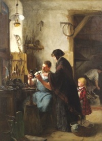 Robert Koehler (German/American, 1850–1917), The Old Sewing Machine