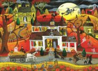 Sunsout Puzzles-halloweenfrightnightcat