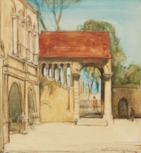 Sir David Young Cameron (Scottish, 1865–1945), Pilgrim's Porch, Canterbury