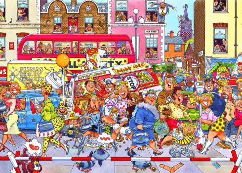 Solve street scene jigsaw puzzle online with 165 pieces