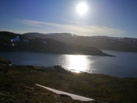 Midnight sun on Mageroya, Norway