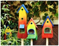Multi-Coloured Bird Houses