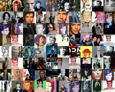 Solve montage_David_Bowie jigsaw puzzle online with 63 pieces