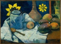 Still Life with Teapot and Fruit 1896  by Paul Gauguin