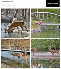AI-generated images_12: Deer playing bridge