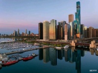 Chicago skyline from Lake Michigan