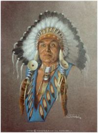 'Chief' By Jonathon Earl Bowzer, Pastel And Water Color