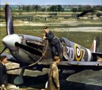 Refueling a Spitfire Mk V.