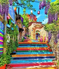 COLORFUL TURKISH TOWN STEPS