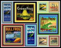 Vintage Fruit Labels Depicting Frogs