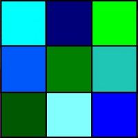 Green, Cyan and Blue (9 squares)