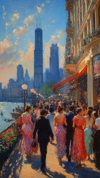 Chicago Vibrant Summer- Modern Trending Art