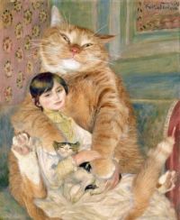 Cat with Julie Manet-with-cat(after Renoir)