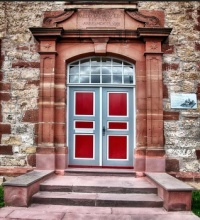MDCCLXXIII (1773) Historical Door Surround with Modern Door and Transom
