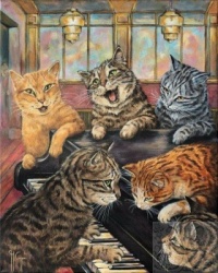 Cats by Piano from The Reiki Cat Lady FB