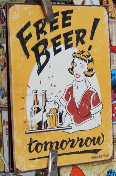 free beer tin poster