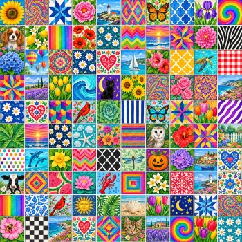 Solve Colorful mosaic patterns 20 jigsaw puzzle online with 100 pieces