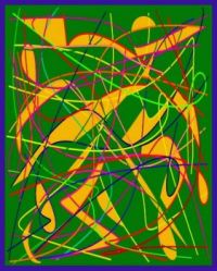 Abstract Green and Yellow Doddles