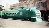 The Illinois Central Railroad No.121 Green Diamond Streamliner Passenger Train
