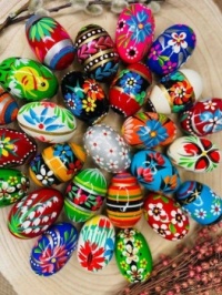Wooden Easter eggs, hand-painted