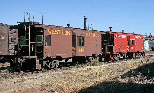 Caboose 444, 474 at Oroville 1973