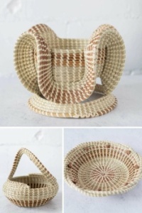 Woven baskets and bowls from Sweetgrass