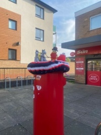 Pillar box outside of our post office for the coronation other side to follow.