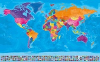 Carte du monde avec drapeaux