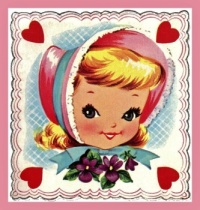 Retro Girl Valentine, resizable 9 to 441 pieces