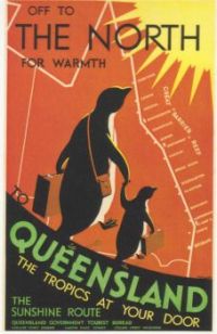 Vintage Travel Poster: Queensland Australia small