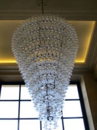 Chandelier of individual glasses