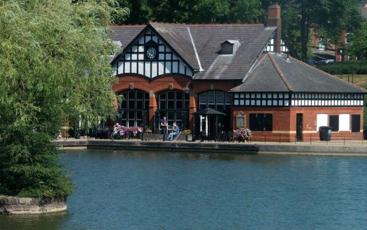 Cafe and lake, Alexandra Park, Oldham