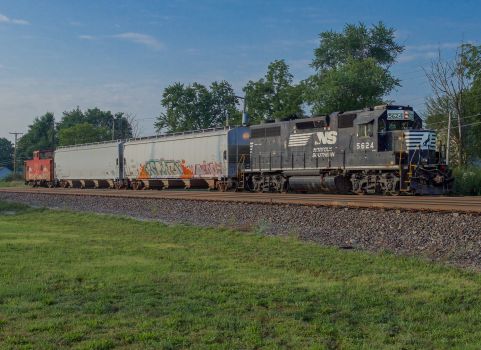 NS local B23 shoves to work Brunk in Goshen, Indiana