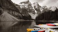 Moraine Lake Alberta canoe dock