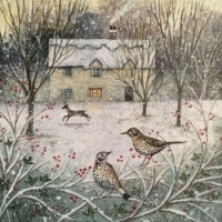 Seasonal Art - Winter Birds - Fieldfares & Deer (9 - 144 Pieces)