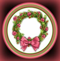 Christmas-wreath-with-pink-balls-and-bow