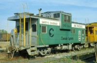 Green Widevision caboose