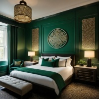 Hotel room with a Celtic motif