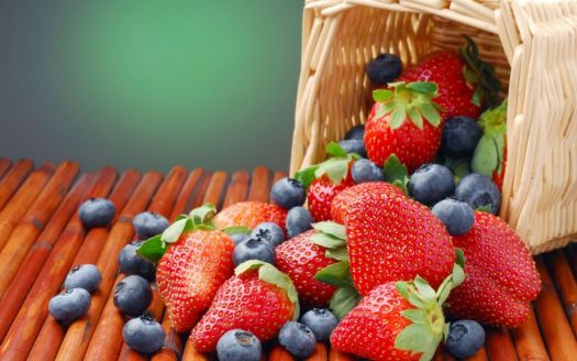 Blueberries and Strawberries