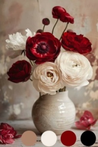 Crimson paper flowers