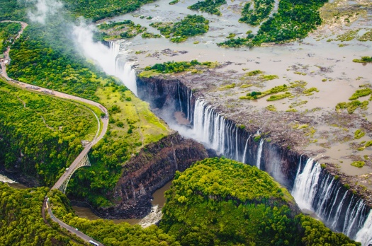 Victoria Falls on the Zambezi River, southern Africa