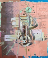 Cui Jie, The Peak Tower, 2019, acrylic on canvas