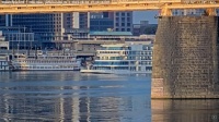 Cruise ship Viking Mississippi passing Belle of Louisville, Ohio River,2025-08-08