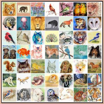 313 - watercolor animals