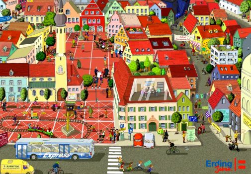 Solve A Very Busy Town jigsaw puzzle online with 468 pieces